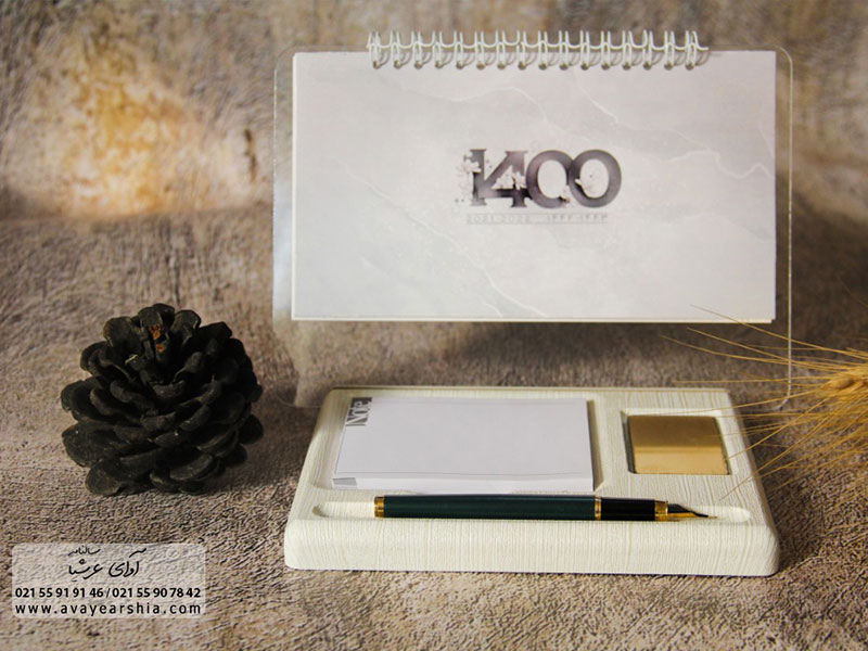 تقویم رومیزی خلاقانه 1400 مدل لاکچری (افقی)